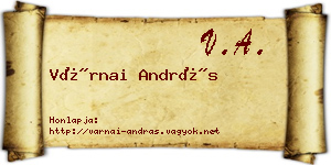 Várnai András névjegykártya