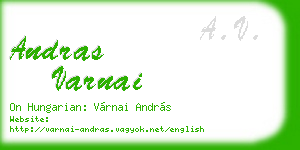 andras varnai business card